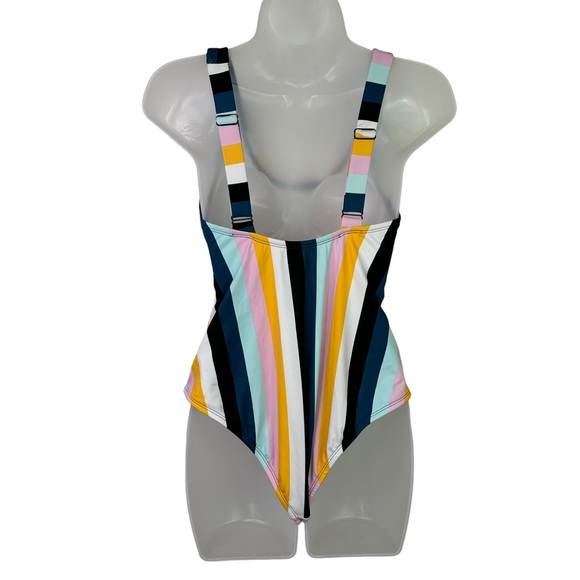 Kona Sol Bathing Suit One Piece Womens Swim Built In Bra Padded Striped Medium - Picture 6 of 10